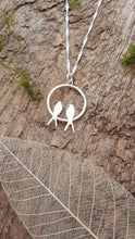 Sterling silver swallows at rest pendant - Anna Ancell Jewellery