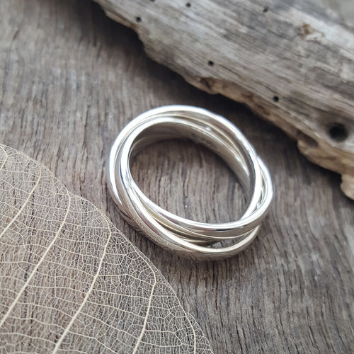 Sterling Silver Chunky Entwined Ring - Anna Ancell Jewellery