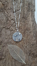 Sterling silver beach hut and gull pendant - Anna Ancell Jewellery