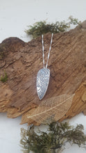 Fine silver peacock feather detail pendant - Anna Ancell Jewellery