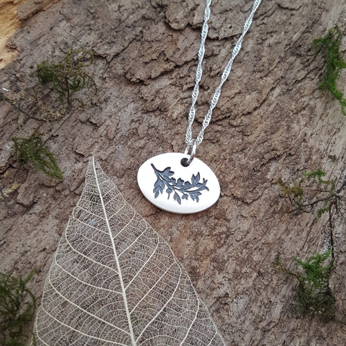 Fine silver leaves/branch pendant - Anna Ancell Jewellery