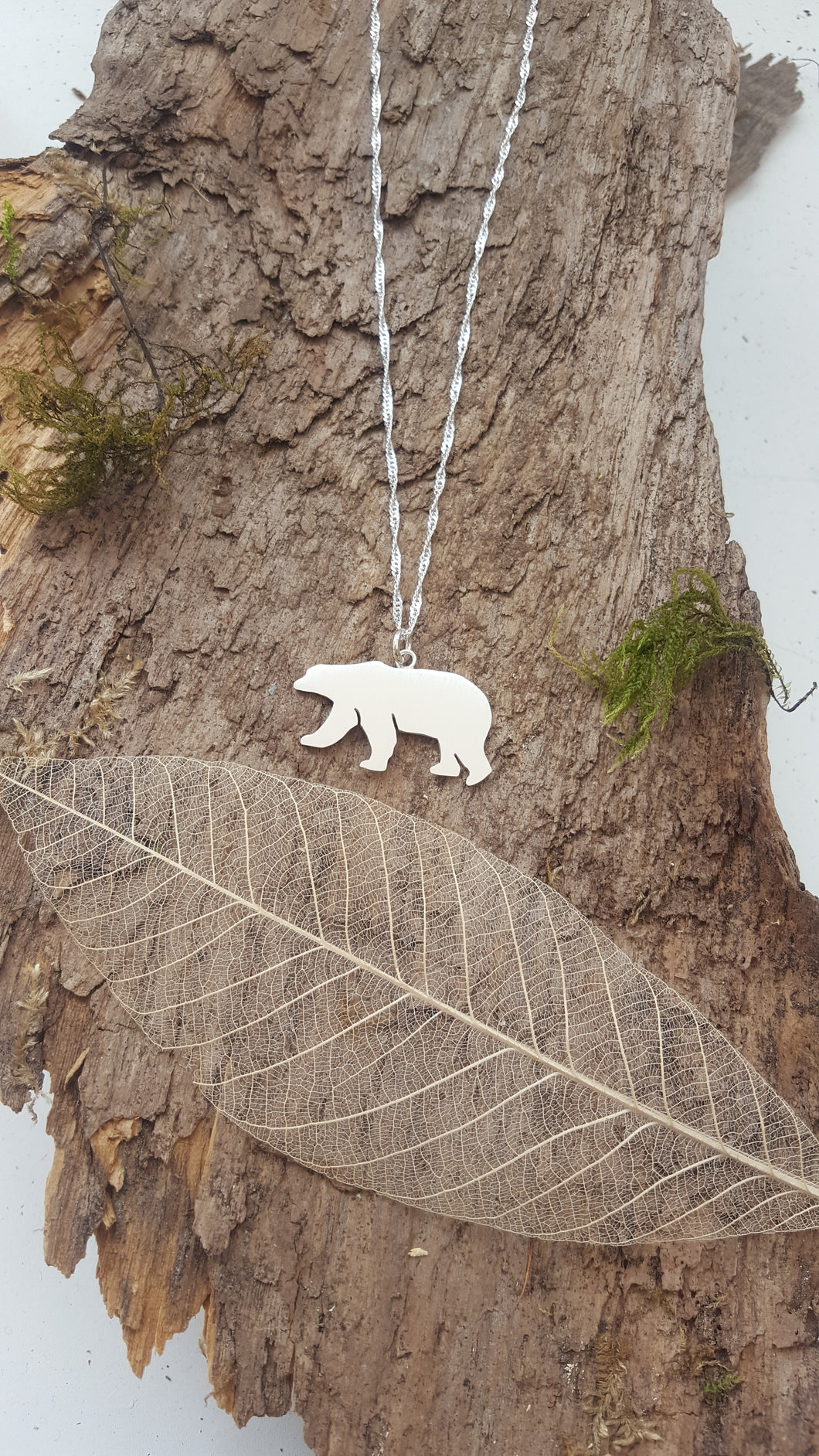 Sterling Silver polar bear pendant - Anna Ancell Jewellery