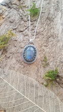 Oval shaped Labradorite pendant in sterling silver - Anna Ancell Jewellery