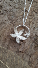 Sterling silver flower pendant set with a moonstone - Anna Ancell Jewellery