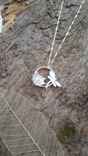 Sterling silver Dragonfly and flower pendant - Anna Ancell Jewellery