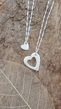 Heart Duo necklaces with a brushed finish - Anna Ancell Jewellery