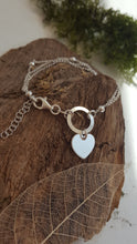 Triple strand sterling silver heart charm bracelet - perfect for engraving - Anna Ancell Jewellery