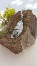 Sterling silver feather pendant with a stunning labradorite gemstone - Anna Ancell Jewellery