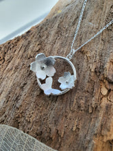 Cherry blossom flower and butterfly pendant/necklace
