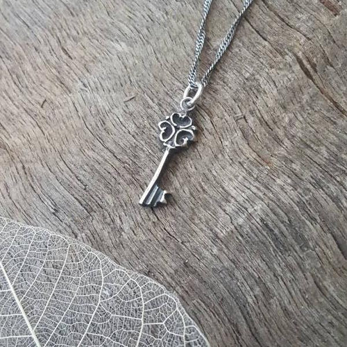 Fine silver key pendant - Anna Ancell Jewellery