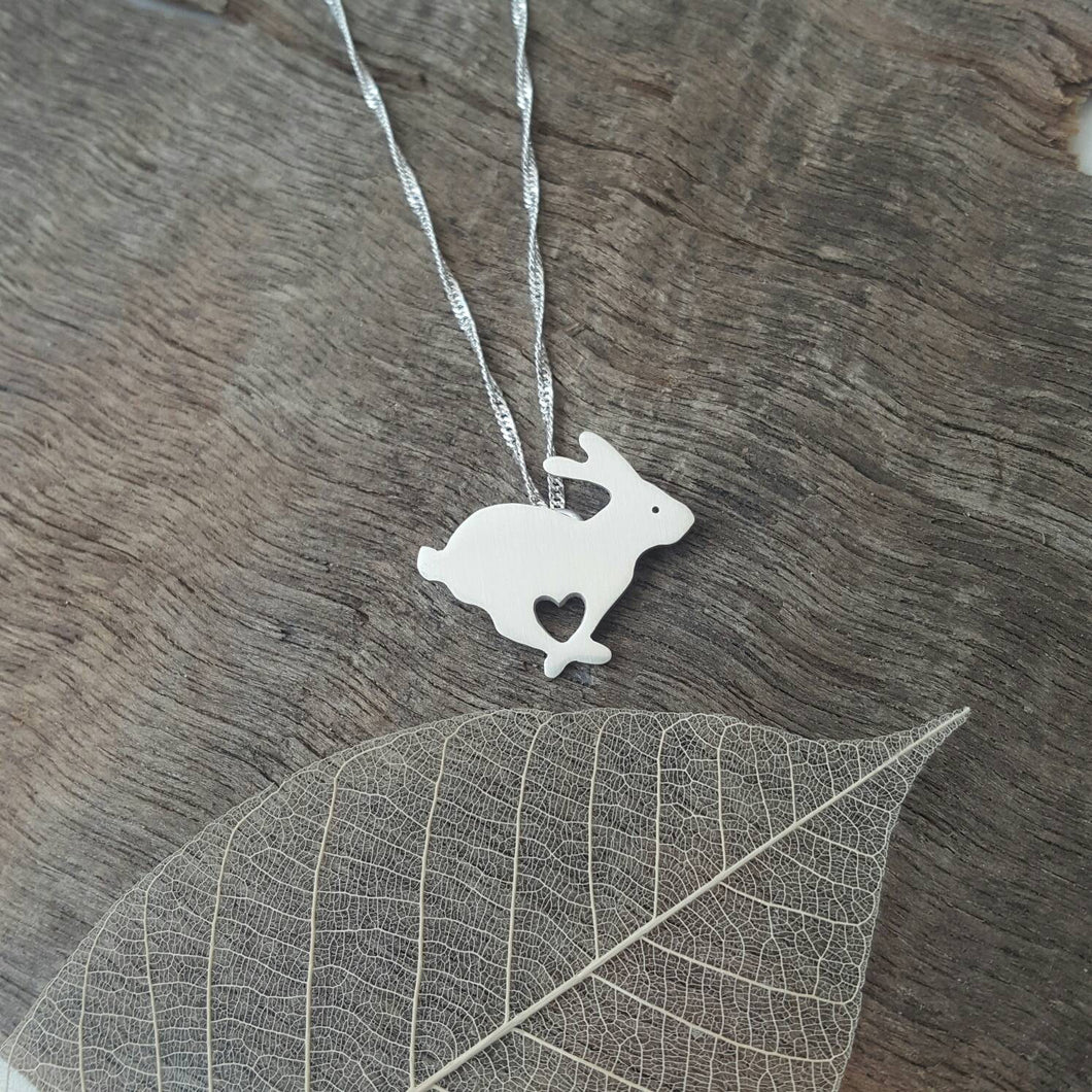 Sterling silver Rabbit pendant - Anna Ancell Jewellery
