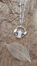 Sterling silver bird house and birds pendant - Anna Ancell Jewellery